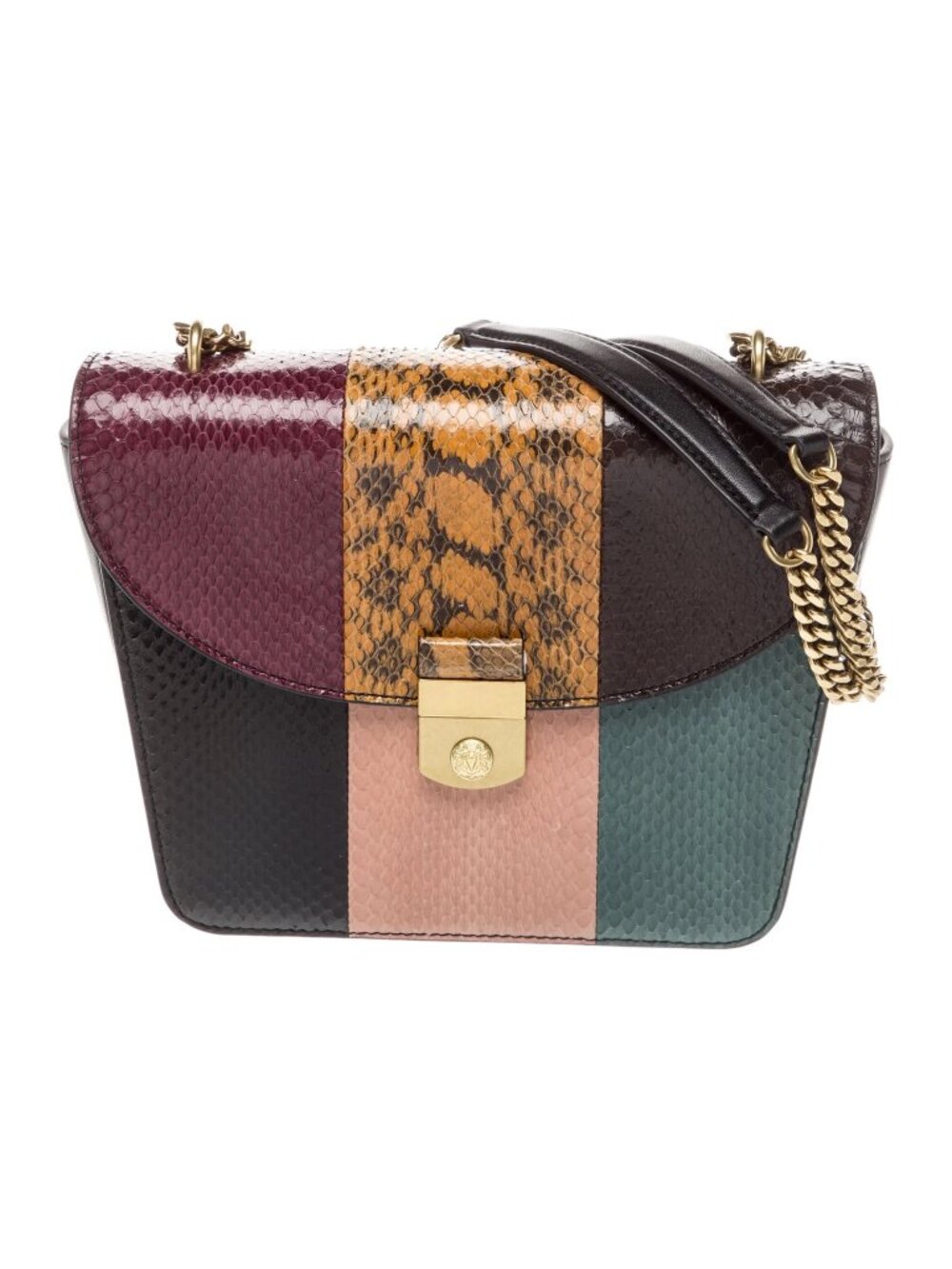 Veronica Beard Double Link Patchwork Flap Bag